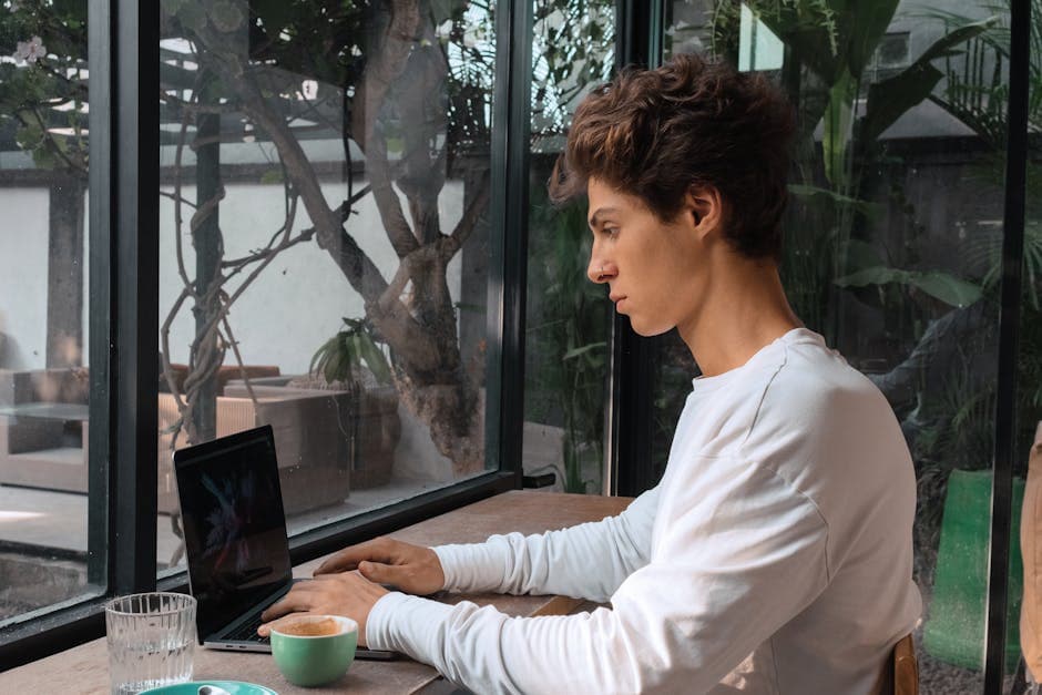 Freelancer in coffee shop